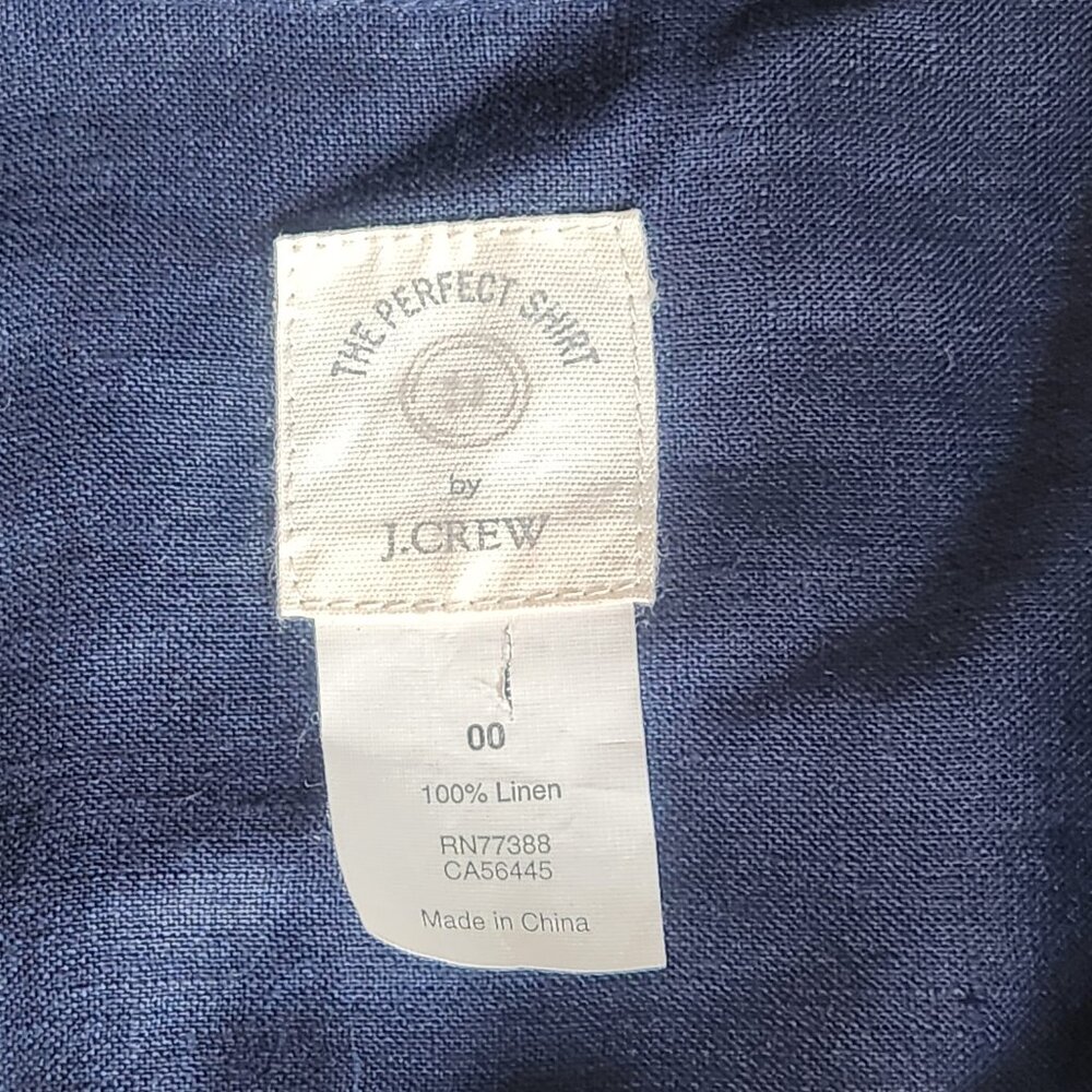 NEW 100% linen button down shirt size 00 - Picture 4 of 4